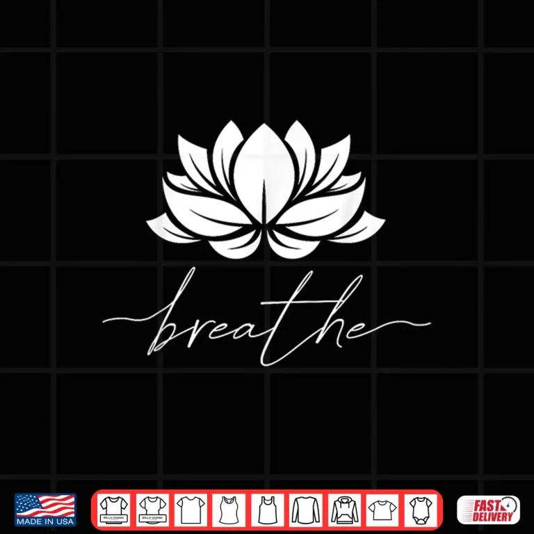 Design Lotus Flower Line Art Summer Breathe Meditation Yoga Blossom Shirt