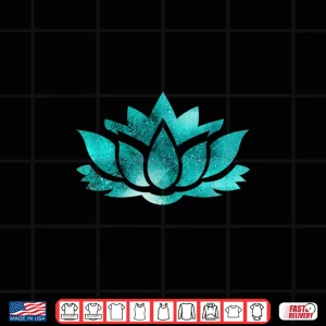 Design Lotus Flower Yoga Spiritual Dreamy Teal Colorful T Shirt