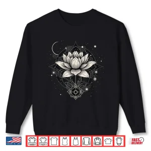 Sweatshirt Moon Lotus Flower Yoga Meditation Shirt
