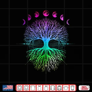 Design Phases of the Moon Tree of Life Mystical Zen Yoga Meditation Shirt