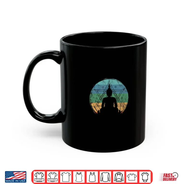 Mug Retro Buddha Buddhist Yoga Spiritual Meditation Zen Shirt
