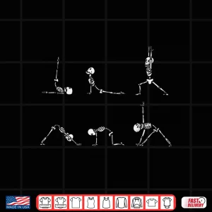 Design Yoga Skeletons Asana Namaste Funny Meditation Halloween Yogi Shirt