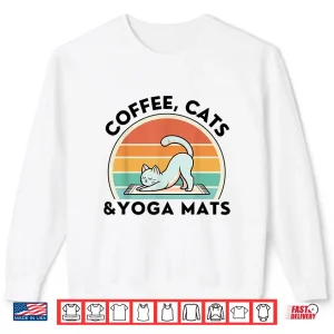 Sweatshirt Coffee Cats And Yoga Mats Meditation Women Men Shirt