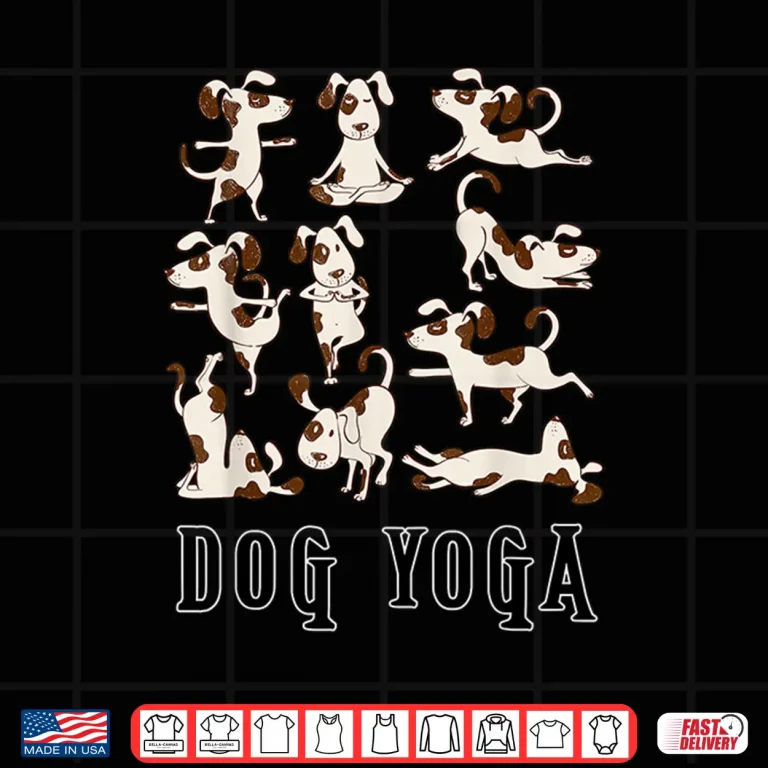 Design Fun Dog Yoga Gift T Shirt Cute Family Wear Lt