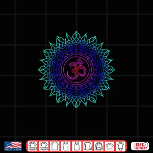 Design Om Mandala Rainbow Spiritual New Age Buddhist Yoga T Shirt