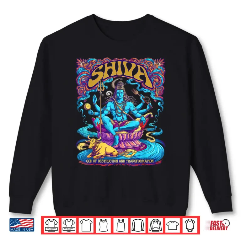 Sweatshirt Shiva Print Hindu God Mens Womens Spiritual Tops Shirt