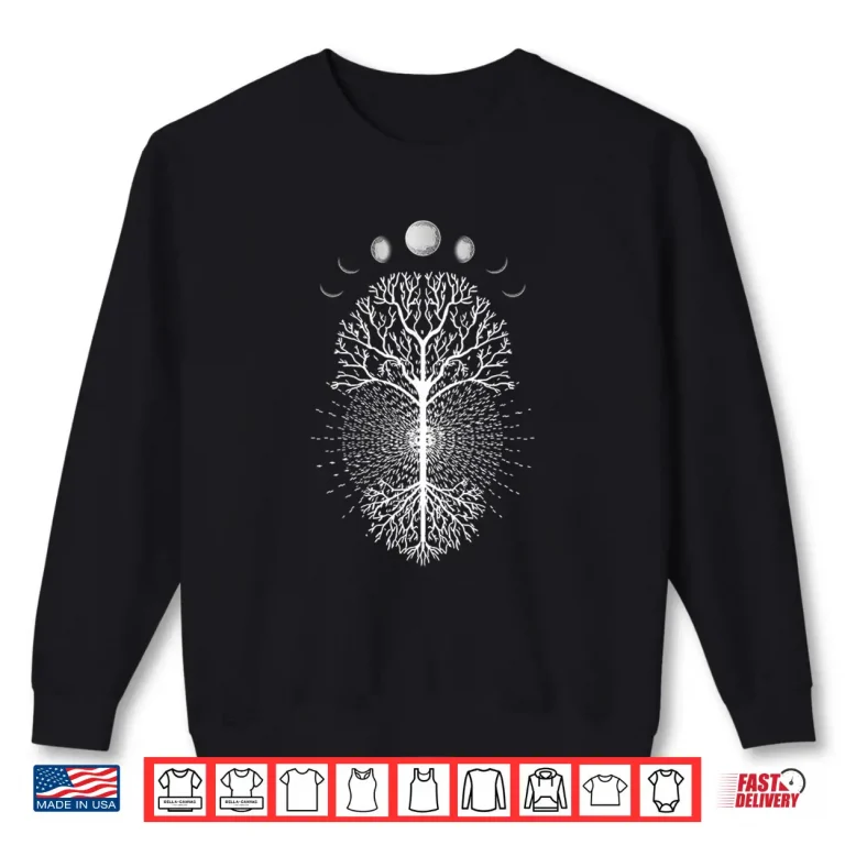 Sweatshirt Tree Of Life Moons Phases Cool Meditation Yoga Lover Gift Shirt