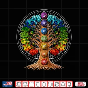 Design Tree Of Life Chakra Symbols Zen Yoga Meditation Spiritual Shirt