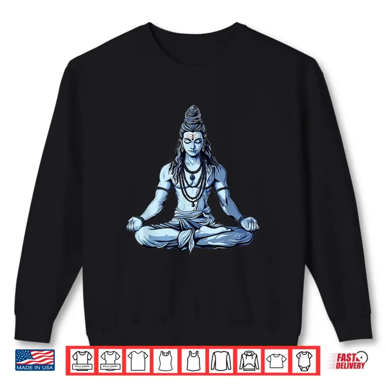 Sweatshirt Yoga Inspired Shiva Mahadev Sitting Pose for Hinduism Shirt
