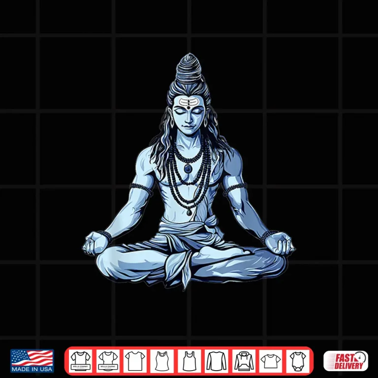 Design Yoga Inspired Shiva Mahadev Sitting Pose for Hinduism Shirt