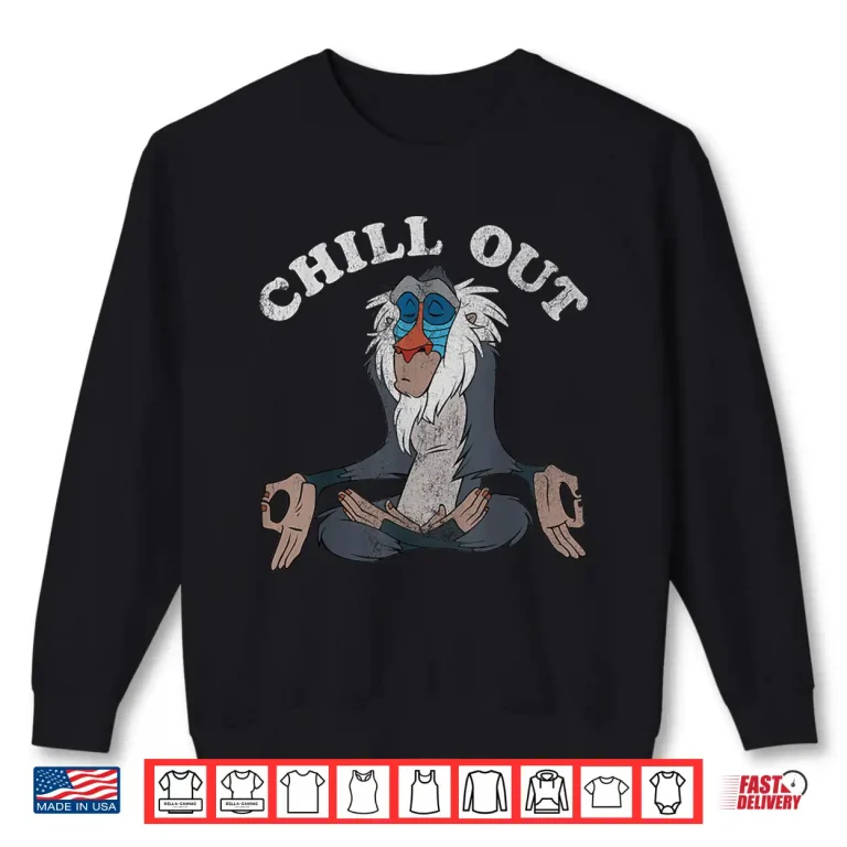 Sweatshirt Disney Lion King Rafiki Chill Out Meditation Graphic Shirt Shirt