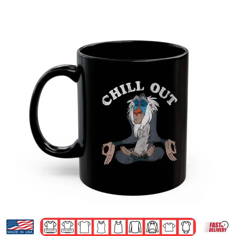 Mug Disney Lion King Rafiki Chill Out Meditation Graphic Shirt Shirt