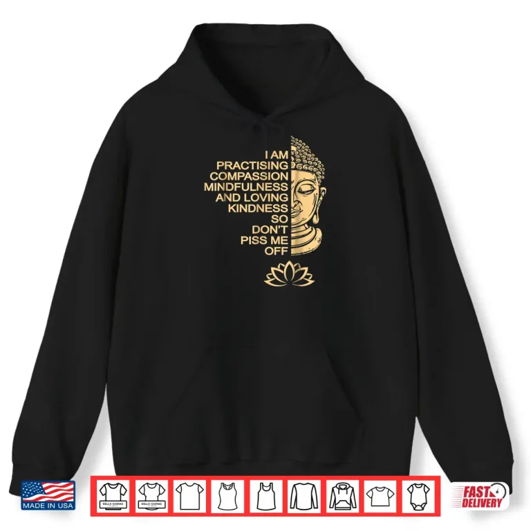 Hoodie Meditation Buddha T Shirt gift idea for men and women