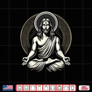 Design Jesus Meditating Spiritual Zen Meditation Buddha Buddhism Shirt