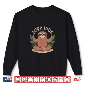 Sweatshirt Pura Vida Costa Rica Yogi Sloth Meditation Costa Rican Shirt