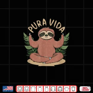 Design Pura Vida Costa Rica Yogi Sloth Meditation Costa Rican Shirt