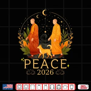 Design Walk for Peace Monks Journey 2026 with Dog Meditation Cool Shirt