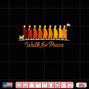 Design Walking Monks Zen Art Walk for Aloka Peace Shirt