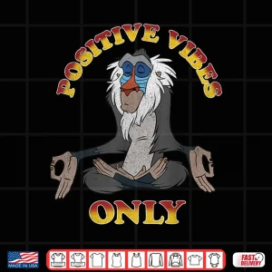 Design Disney Lion King Rafiki Positive Vibes Meditation Portrait Shirt