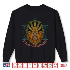 Sweatshirt Hindu festival spiritual meditation lion Krishna Narasimha Shirt