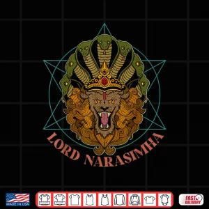 Design Hindu festival spiritual meditation lion Krishna Narasimha Shirt