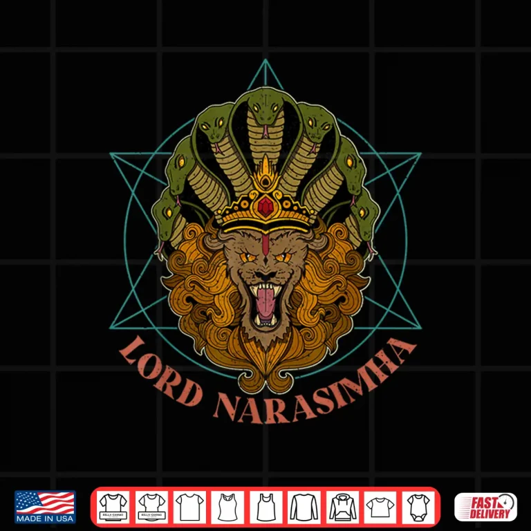 Design Hindu festival spiritual meditation lion Krishna Narasimha Shirt