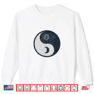 Sweatshirt Meditation Yin Yang Sun Moon Distressed Shirt
