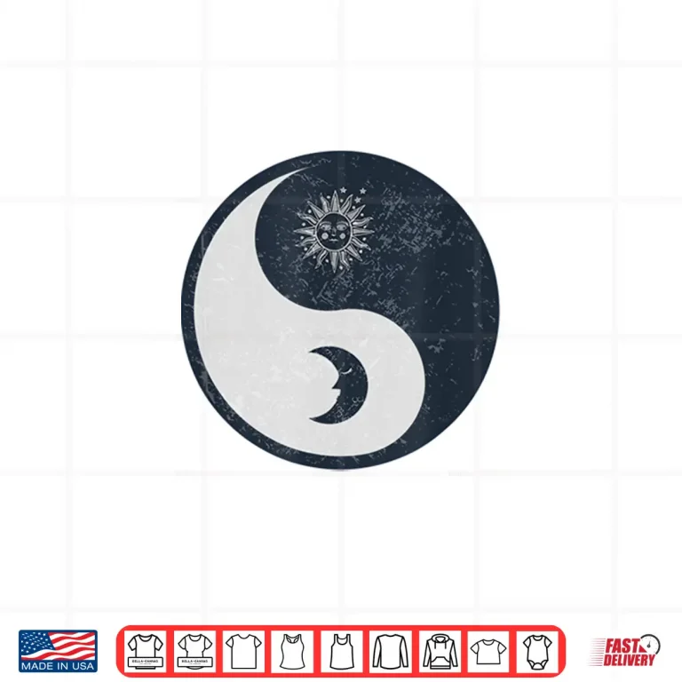 Design Meditation Yin Yang Sun Moon Distressed Shirt