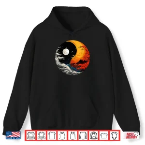Hoodie Ying Yang Energy Meditation Watercolor Tai Chi Day Night Shirt