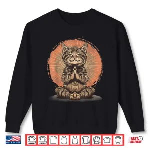 Sweatshirt Cat Meditation Zen Buddha Hindu Buddhist Spirituality Shirt
