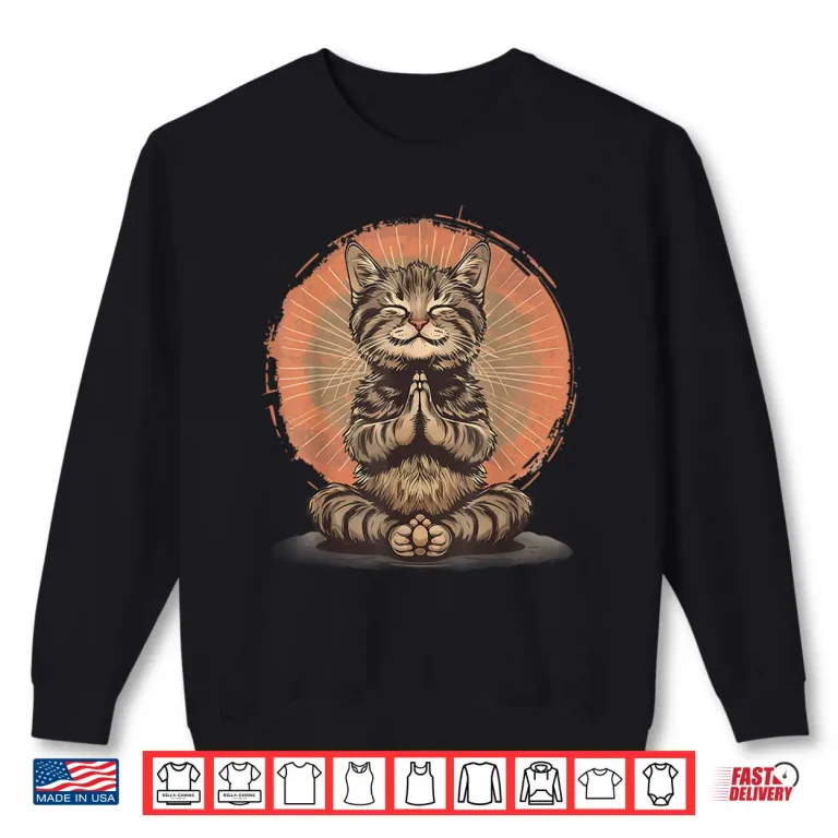 Sweatshirt Cat Meditation Zen Buddha Hindu Buddhist Spirituality Shirt