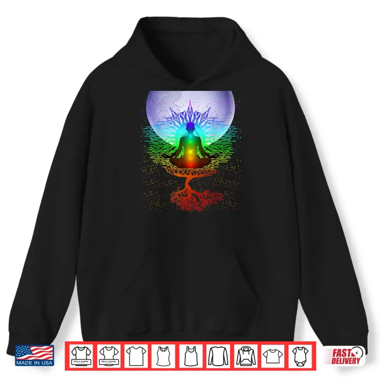 Hoodie Chakra Meditation Moon Tree of Life Shirt