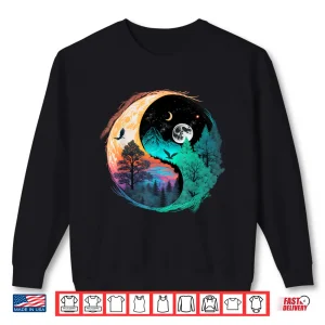 Sweatshirt Meditation Taoism Yin Yang Symbol on Nature Taijitu Yin Yang Shirt