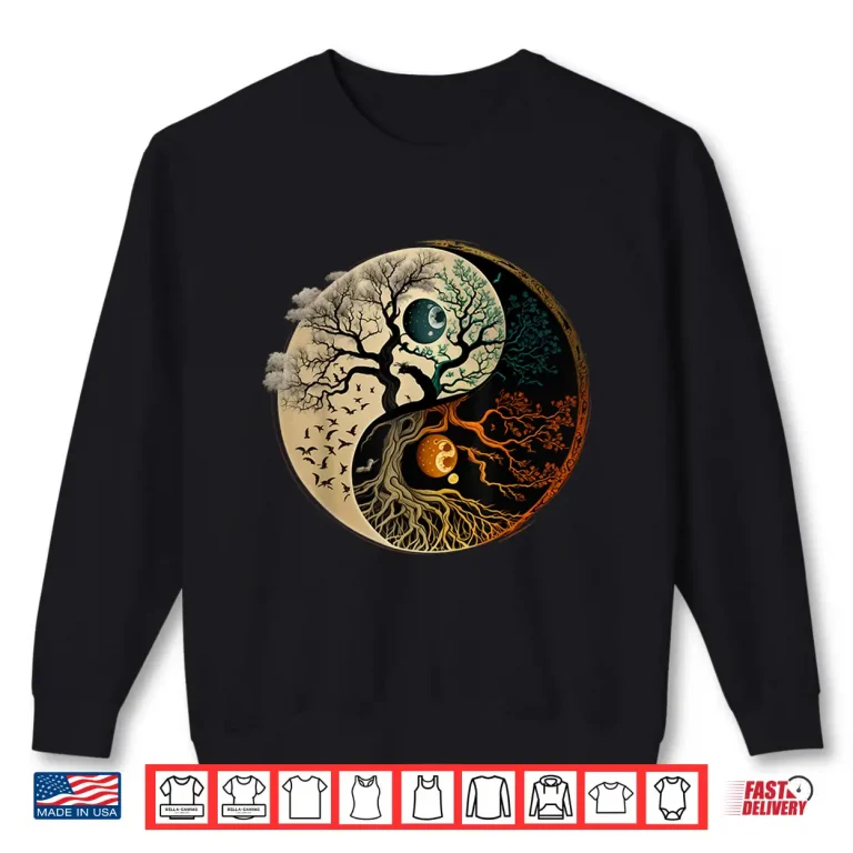 Sweatshirt Spiritual Yin Yang Buddhist Tree of Life Shirt