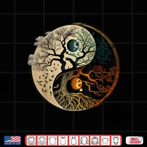 Design Spiritual Yin Yang Buddhist Tree of Life Shirt