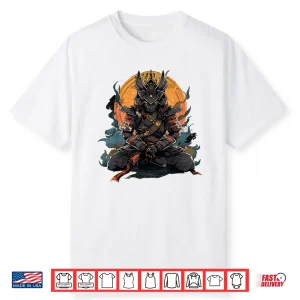 Japanese Art Samurai Vintage Fighter Retro Meditation Shirt