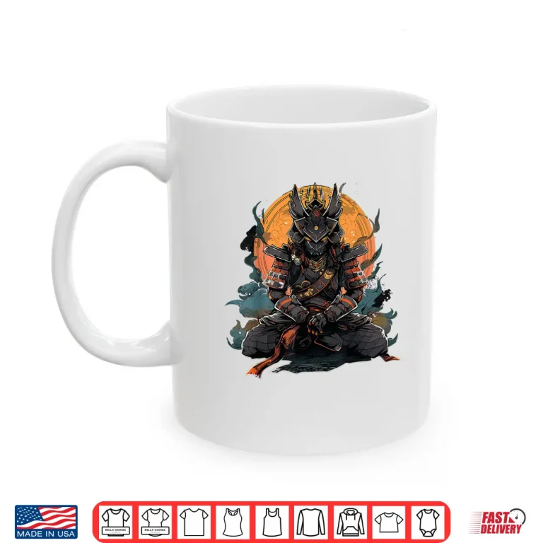 Mug Japanese Art Samurai Vintage Fighter Retro Meditation Shirt