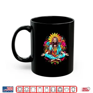 Mug Jesus Christ meditation Buddha yoga hippie flower love Shirt