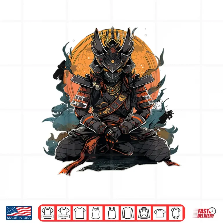 Design Japanese Art Samurai Vintage Fighter Retro Meditation Shirt
