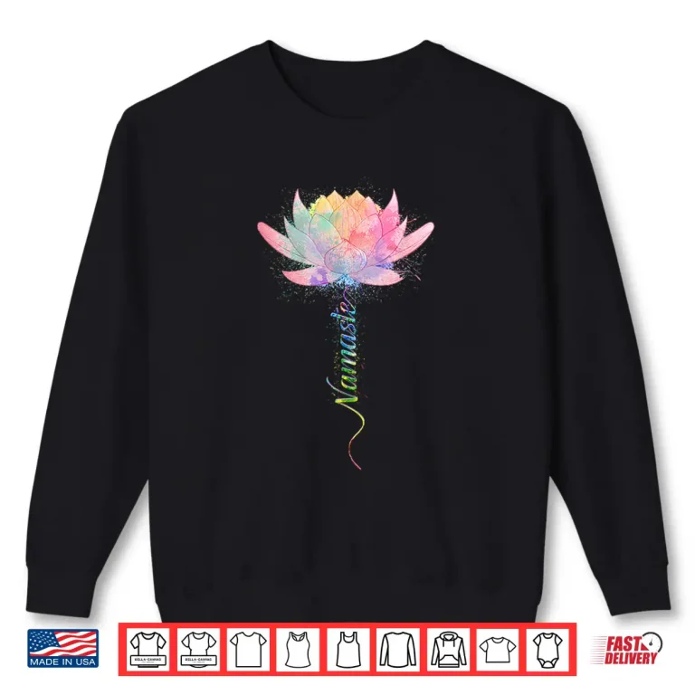 Sweatshirt Lotus Flower Namaste Yoga Watercolor Meditation Zen Bohemian Shirt