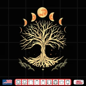 Design Moon Phase Tree Of Life Meditation Yoga Spiritual Shirt