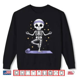 Sweatshirt Skeleton Yoga Halloween Meditation Shirt