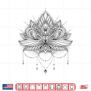 Design Sacred Geometry Meditation Positivity Love Mandala Lotus Shirt