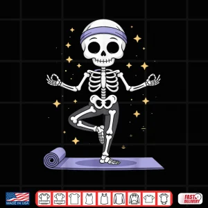 Design Skeleton Yoga Halloween Meditation Shirt