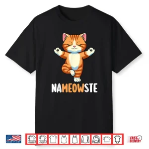 Yoga Cat Nameowste Meditation Zen Kitten Namaste Funny Shirt