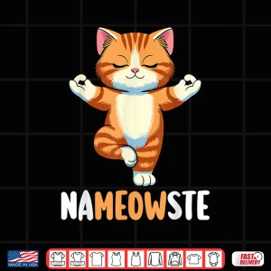 Design Yoga Cat Nameowste Meditation Zen Kitten Namaste Funny Shirt