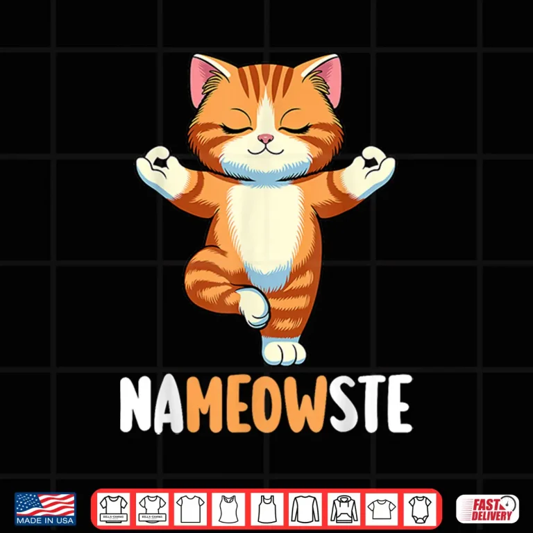Design Yoga Cat Nameowste Meditation Zen Kitten Namaste Funny Shirt