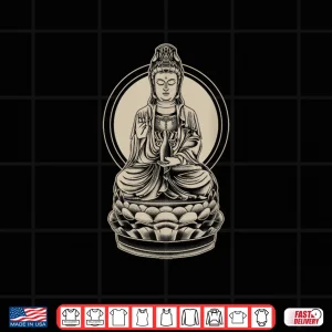 Design Buddhist T Shirt Kuan Yin Meditation Zen Yoga Chinese Taoist Shirt