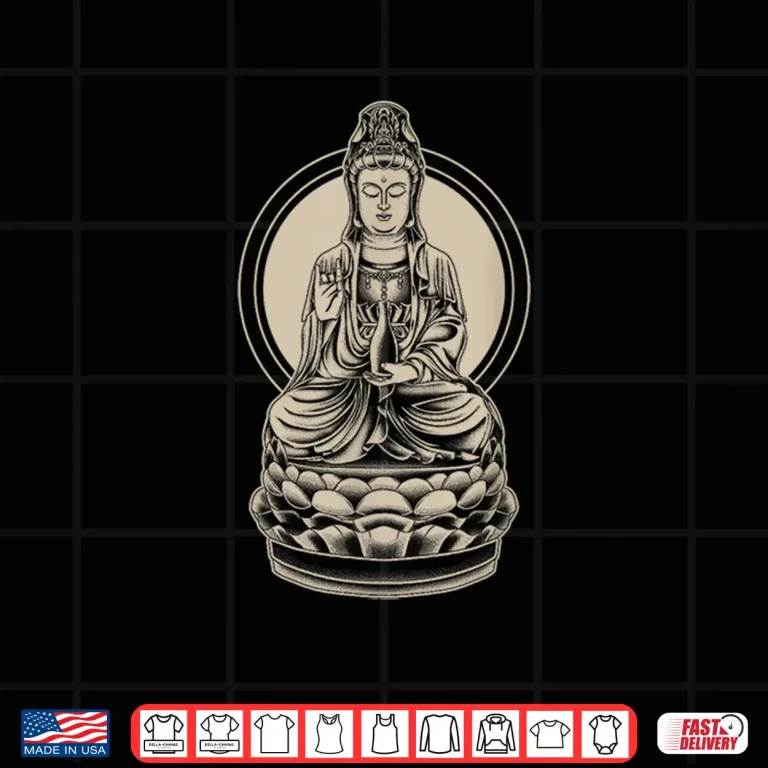 Design Buddhist T Shirt Kuan Yin Meditation Zen Yoga Chinese Taoist Shirt