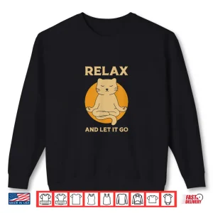 Sweatshirt Funny cat Graphic Yoga Zen meditation Shirt Shirt